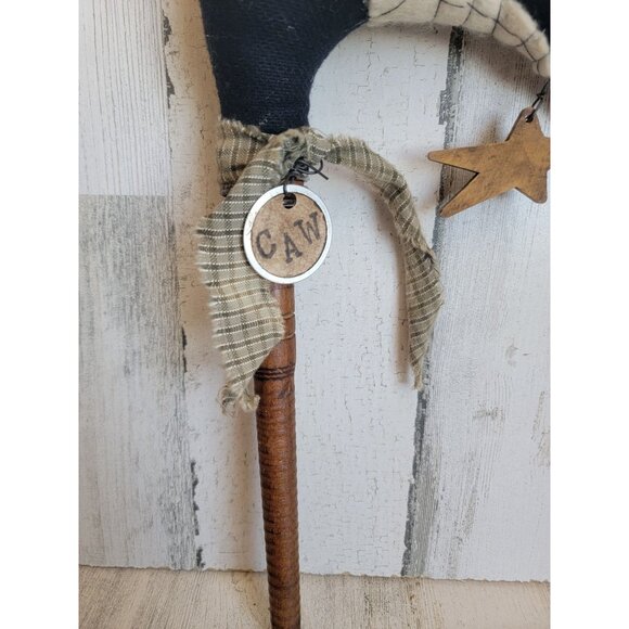 Unique crow mini staff Halloween Caw rustic star bird decor - Picture 3 of 10